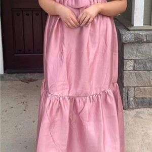 BETINA BOW FRONT MAXI DRESS - DUSTY ROSE XL